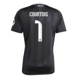 Günstige Fußballtrikots Real Madrid Courtois 1 Torwart Kinder 2025-26 Schwarze Kurzarm
